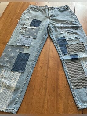 Oh Women's Light Blue Patchwork Straight Jeans. New w/o Tag